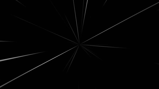 Abstract dynamic anime speed lines animation. Moving zoom speed line with transparent background. Anime Comic Speed Line Zoom Burst, Radial Comic Light Speed Lines Moving. 4k