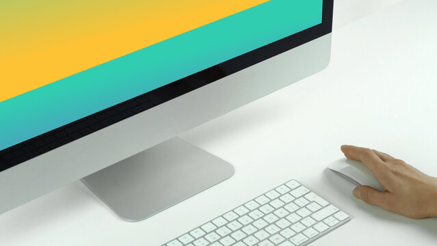 Desktop Mockup 9 Scroll Down Double &ndash; Modern Computer Screen Presentation, Animated Display for Website and App UI UX Showcase, Professional Digital Interface Template