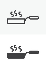 Frying pan icon in line and solid style. Outline and solid vector icon with editable stroke. Cooking utensil sign symbol, pan icon.