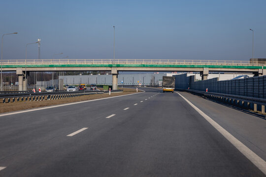 Zabia Wola, Poland - February 14, 2022: S8 expressway in Zabia Wola