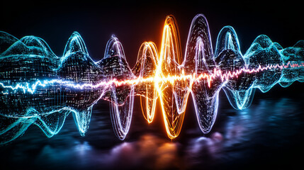 Abstract Sound Waveforms and Energy Flow Visualization