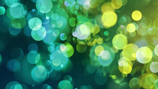 Colorful Bokeh Background with Green and Yellow Circular Shapes