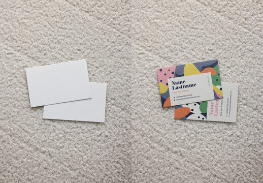 Mockup Of Two Customized Eu Business Cards