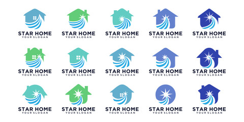 Fototapeta premium Star Home logo collection with modern and elegant designs, perfect for premium real estate and residential branding.