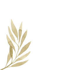 Fototapeta premium Golden leaf, minimalist design element, elegant botanical, luxury texture isolated on Transparent Background