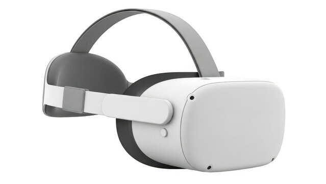 Oculus quest 2 virtual reality headset with controllers isolated on transparent background