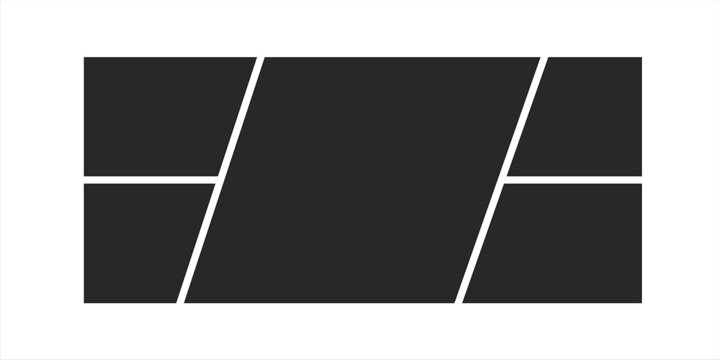 This is a photo collage template icon with five frames arranged in a symmetrical grid.