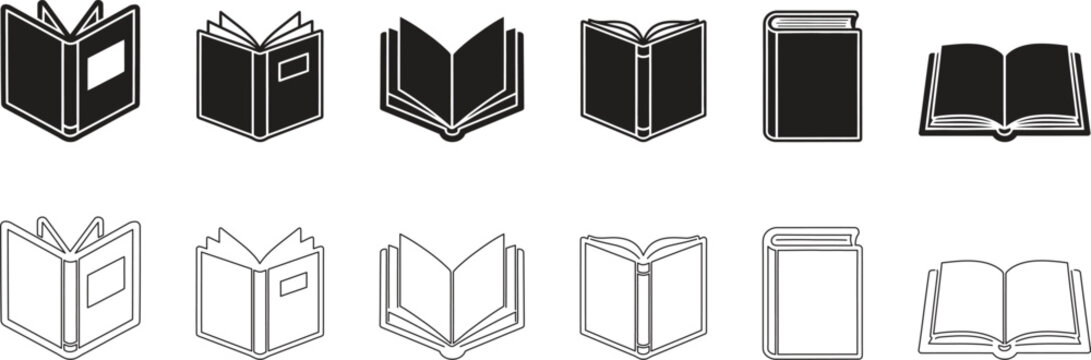 Collection of various book spine and endpaper illustrations