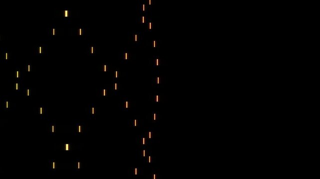 Colorful Digital Pixels Falling Vertically on Dark Background with Large Empty Copy Space for Text Area