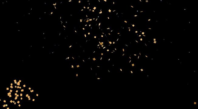 3D confetti explosion animation on background. Perfect for celebration themes, confetti explosion animation on black solid background. Perfect for celebration themes, party
