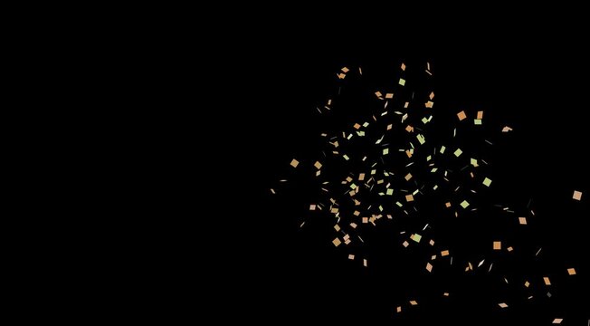 confetti explosion animation on black solid background. Perfect for celebration themes, party 3D confetti explosion animation on background. Perfect for celebration themes,