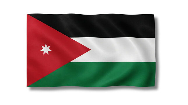 Jordan National Flag Waving.