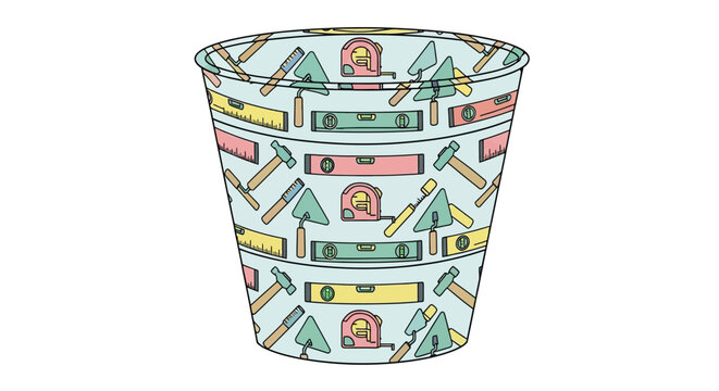 Colorful Patterned Disposable Plastic Cup.