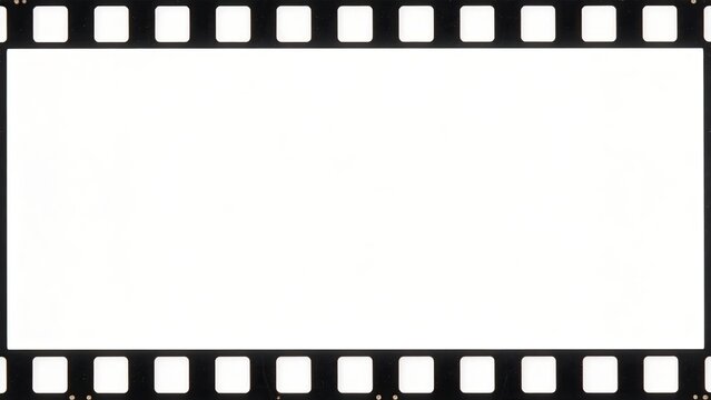 Blank film strip frame vintage cinema border retro movie reel template white space for text nostalgic design element classic photography layout empty screen background analog foota