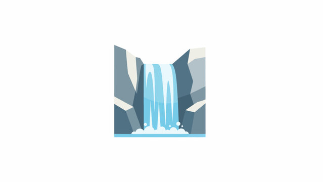 Waterfall in Rocky Canyon Landscape.