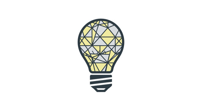 A lightbulb with a geometric pattern.