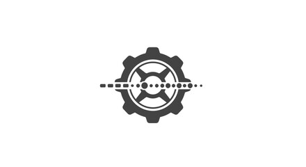 Fototapeta premium Gear icon with dotted line engineering symbol.