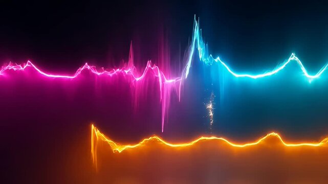 ?Pulsating neon waves: colorful light patterns in motion