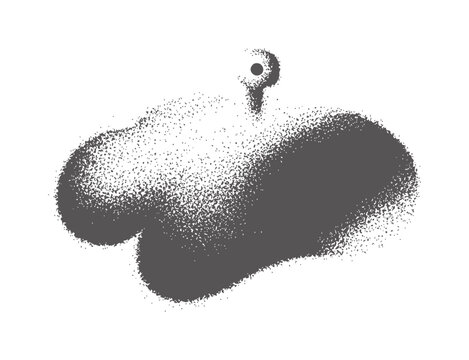 Black scatter plot forming abstract whisk shape white