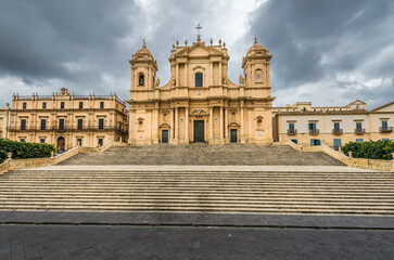 Fototapeta premium Roman Catholic cathedral in historic part of Noto city, Sicily in Italy