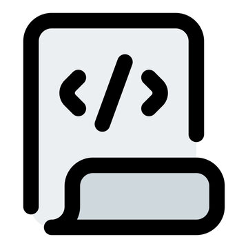 Script Filled Line Icon Vector, Bold Outline Coding and Programming Symbol for Developer and Web Design Concept