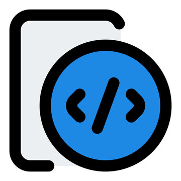 Mobile Development Filled Line Icon Vector, Bold Outline Coding and Programming Symbol for Developer and Web Design Concept