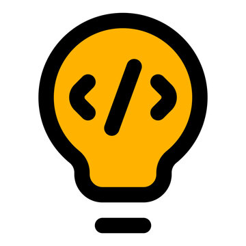 Creative Filled Line Icon Vector, Bold Outline Coding and Programming Symbol for Developer and Web Design Concept