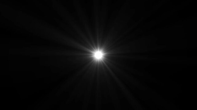 White beautiful star optical flare shine light ray rotate animation, white optical lens flares light moving from left to right. optical lens flare effect. light leak, flash lights. 4k