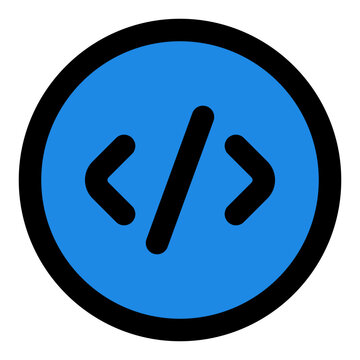 Code Filled Line Icon Vector, Bold Outline Coding and Programming Symbol for Developer and Web Design Concept