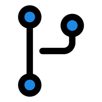 Code Branch Filled Line Icon Vector, Bold Outline Coding and Programming Symbol for Developer and Web Design Concept
