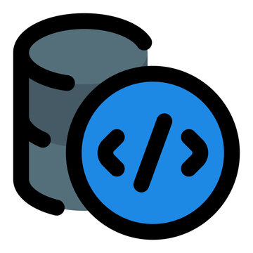 Database Filled Line Icon Vector, Bold Outline Coding and Programming Symbol for Developer and Web Design Concept