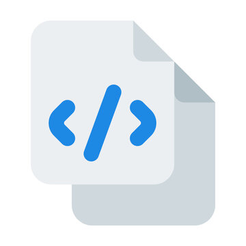 Code File Flat Icon Vector, Colorful Coding and Programming Symbol for Developer and Web Design Concept