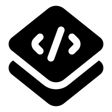 Stack Glyph Icon Vector, Solid Coding and Programming Symbol for Developer and Web Design Concept