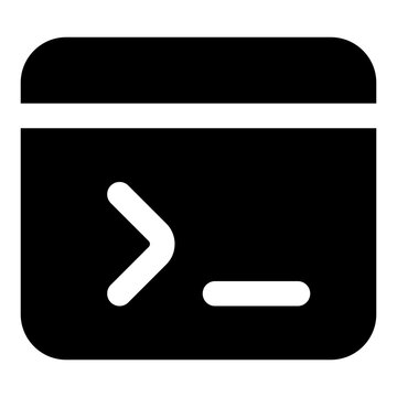 Terminal Glyph Icon Vector, Solid Coding and Programming Symbol for Developer and Web Design Concept