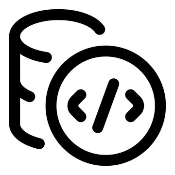Database Line Icon Vector, Modern Outline Coding and Programming Symbol for Developer and Web Design Concept