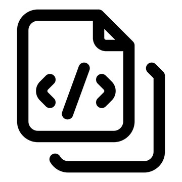 Code File Line Icon Vector, Modern Outline Coding and Programming Symbol for Developer and Web Design Concept