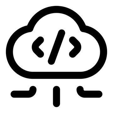 Cloud Code Line Icon Vector, Modern Outline Coding and Programming Symbol for Developer and Web Design Concept