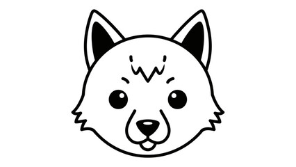 Fototapeta premium Cartoon wolf head illustration isolated on white background for design