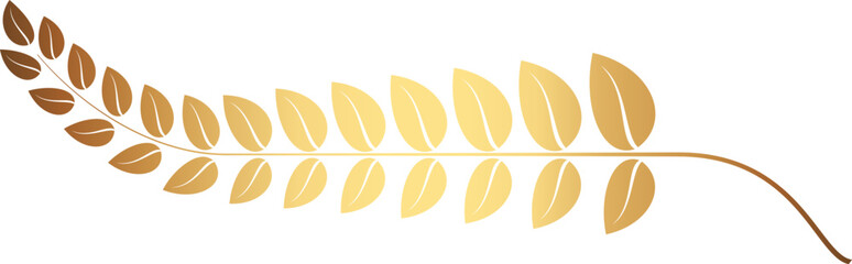 Obraz premium Award gold laurel branch. Laurel Leadership wreath. Sports emblem of winner. Golden olive branch as symbol of victory. Graduation frame. Vector Illustration EPS 10.