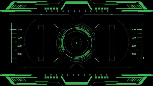 Futuristic hud digital interface technology cyber data display target system suitable for sci-fi films, gaming, virtual reality, and advanced technology presentations.