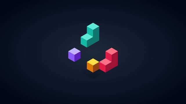 Minimalist Abstract 3D Geometric Blocks Animation