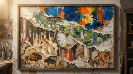 Artistic Timeline of Historical Eras Art Collage Historical Timeline Ancient Renaissance Art Styles. Concept featuring art, collage, historical, timeline, ancient for professional commercial design. © Oleksandr