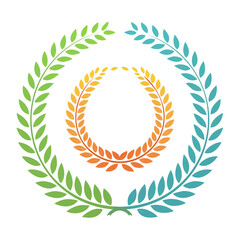 Obraz premium Colorful Laurel Wreaths Celebrating Achievement and Victory