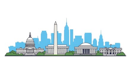 Obraz premium Cityscape skyline silhouette