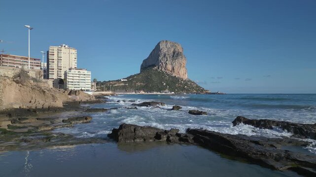Calpe spain coastline with pe&ntilde;on de ifach natural park