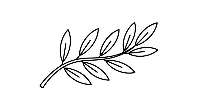 Minimalist leaf branch illustration