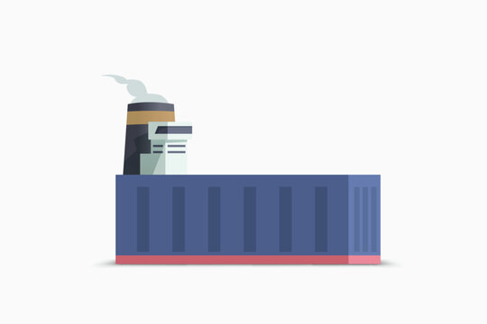 a cartoon cargo ship as a container