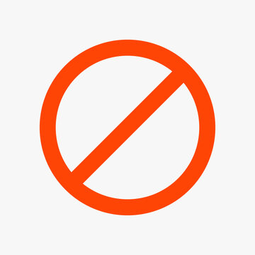 a red color prohibition sign on white