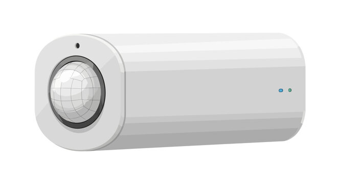 White Cylindrical Motion Detector Sensor Device.