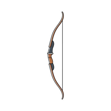 Recurve bow and arrow for archery sport on white background
